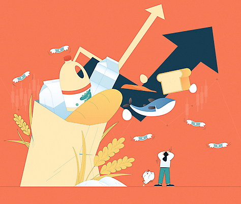 전신 한마리 여자 화살표 빵 지폐 일러스트 그래프 곡류 한명 성인 경제 종이봉투 계란 주황색 놀람 우유 닭 좌절 식용유 밀 장바구니 식빵 상승 밀가루 연어 불황 금리 원자재 성인여자한명만 국내일러스트 AI파일 1 감정 음식 컬러 컨셉 돈 조류 봉투 유제품 표정 어류 사람 금융 쇼핑 바구니 알 기름_음식 가루 여자한명만 성인여자만 파일형식 벡터