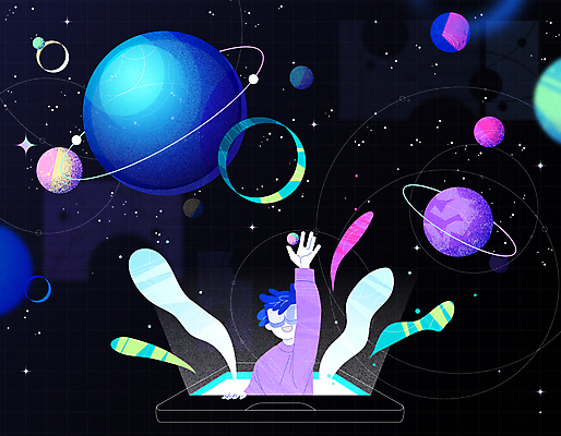 남자 별 일러스트 한명 상반신 성인 스마트폰 우주 검은색 행성 체험 손뻗기 가상공간 홀로그램 가상현실 성인남자한명만 VR기기 나오기 메타버스 국내일러스트 AI파일 자연요소 1 컬러 컨셉 모션 사람 핸드폰 스마트기기 기계 남자한명만 성인남자만 파일형식 벡터