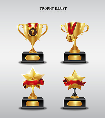 별 리본 일러스트 종류 사람없음 반짝임 다양 금색 우승 황금 트로피 메달 금메달 국내일러스트 AI파일 자연요소 컬러 다수 모션 최고 상_우승 상_상패 파일형식 벡터