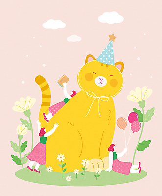 전신 구름 한마리 여자 꽃 줄기 분홍색 잎 일러스트 안기 사랑 들기 성인 책 세명 독서 고양이 기댐 고깔모자 하트 꽃봉오리 풍선 성인여자만 반려묘 세계고양이의날 국내일러스트 AI파일 자연요소 모양 식물 모자_잡화 1 기념일 감정 컬러 포유류 모션 사람 반려동물 여자만 성인만 파일형식 벡터