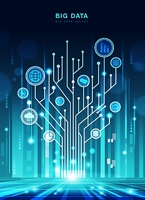 백그라운드 일러스트 돋보기 그래프 정보기술 사람없음 파란색 빛 반짝임 정보 원형 전자회로 클라우드서비스 나무모양 지구모양 홀로그램 빅데이터 국내일러스트 AI파일 모양 도형 지구 컬러 모션 기술 회로판 서비스 파일형식 벡터 4차산업