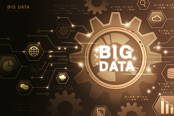 선 백그라운드 말풍선 일러스트 돋보기 정보기술 타이포그라피 사람없음 빛 반짝임 갈색 정보 톱니바퀴 육각형 구름모양 클라우드서비스 지구모양 빅데이터 국내일러스트 AI파일 모양 도형 문자 지구 컬러 모션 기술 서비스 파일형식 벡터 4차산업 구름_자연