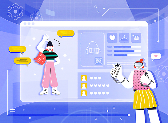 전신 여자 허리손 말풍선 일러스트 서기 들기 상반신 성인 두명 쇼핑 디지털 쇼핑카 하트 옷걸이 손인사 온라인쇼핑 비니 모바일쇼핑 디지털산업 QR코드 UI 별점 인터페이스 아바타 성인여자만 VR기기 메타버스 국내일러스트 AI파일 모양 모자_잡화 산업 포즈 모션 사람 기계 카트 인사 점수 평가 온라인 가상현실 여자만 성인만 파일형식 벡터