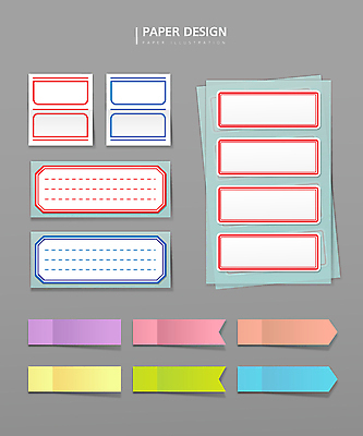 디자인 종이 점선 일러스트 프레임 사람없음 컬러풀 다양 메모지 인덱스 견출지 국내일러스트 AI파일 선 컬러 다수 스티커 사무용품 파일형식 벡터