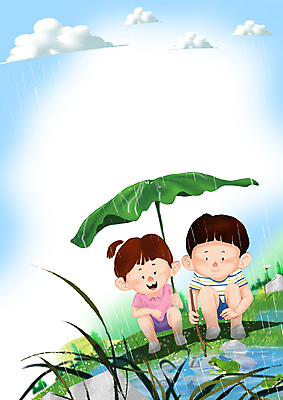 전신 PSD 구름 한마리 여자 남자 어린이 하늘색 일러스트 프레임 여름방학 개구리 들기 소녀 소년 초원 두명 바위 나뭇가지 관찰 비 즐거움 연잎 웅덩이 장마 웅크림 나뭇잎우산 어린이만 국내일러스트 자연요소 나무 1 감정 잎 우산 모션 날씨 방학 양서류 사람 파란색 돌_바위 비_날씨 파일형식 여름_계절
