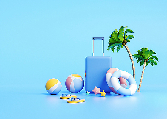 PSD 편집 편집이미지 불가사리 사람없음 파란색 여름휴가 바캉스 야자수 3D소스 3D 캐리어 쪼리 비치볼 디지털합성 튜브 편집소스 편집3D 나무 컬러 공 휴가 극피동물 바캉스용품 여행가방 샌들 파일형식 여름_계절