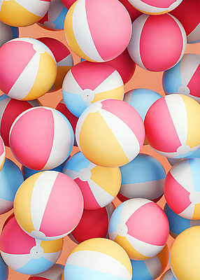 PSD 편집 편집이미지 사람없음 컬러풀 3D소스 3D 비치볼 가득함 디지털합성 편집소스 편집3D 컬러 공 바캉스용품 파일형식