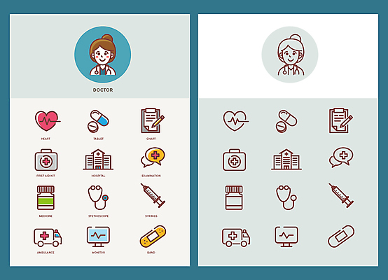 아이콘 여자 말풍선 청진기 병원 주사기 상반신 성인 두명 알약 의사 하트 심장 반창고 의사가운 맥박 구급차 라인아트 라인아이콘 구급약상자 서류판 심전도모니터 십자모양 성인여자만 2D아이콘 AI파일 모양 선 의학 의료기기 자동차 사람 약 사무용품 의료진 의료용품 가운 장기_의학 구급상자 십자 여자만 성인만 파일형식 벡터