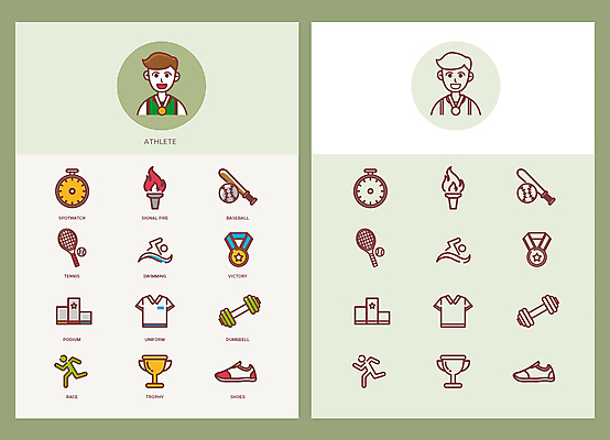 아이콘 남자 운동화 유니폼 운동선수 사람모양 상반신 성인 두명 달리기 수영 아령 야구 테니스 야구방망이 테니스라켓 테니스공 육상스포츠 트로피 메달 라인아트 라인아이콘 야구공 성화 성화봉송 성화불 시상대 초시계 성인남자한명만 2D아이콘 AI파일 모양 옷 선 스포츠 시계 신발 공 모션 사람 구기 야구용품 수상스포츠 라켓 테니스용품 상_우승 상_상패 남자한명만 성인남자만 파일형식 벡터