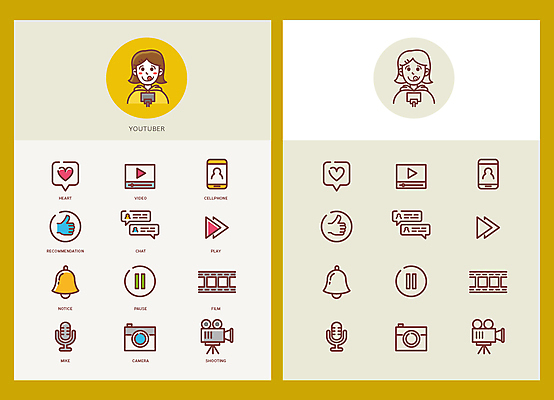 아이콘 여자 말풍선 상반신 성인 두명 스마트폰 카메라 종 하트 최고 필름 알림 라인아트 라인아이콘 마이크 손모양 재생 추천 동영상 셀카봉 채팅 성인여자만 1인미디어 유튜버 영상촬영 2D아이콘 AI파일 모양 선 음향기기 사람 전자제품 핸드폰 스마트기기 촬영 방송 여자만 성인만 파일형식 벡터 크리에이터 손_신체부위