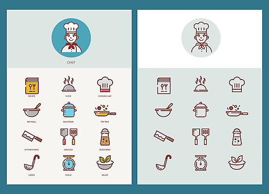 아이콘 남자 주방용품 요리사모자 저울 요리 상반신 성인 두명 요리사 프라이팬 칼 냄비 라인아트 라인아이콘 국자 뒤집개 레시피 식칼 후추통 요리책 쟁반덮개 믹싱볼 성인남자만 2D아이콘 AI파일 직업 모자_잡화 그릇 선 생활용품 사람 책 덮개 솥 양념통 남자만 성인만 파일형식 벡터