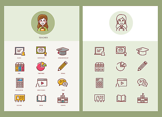 아이콘 여자 말풍선 학사모 학교 수업 사람모양 상반신 성인 두명 책 연필 교사 공책 계산기 시간표 졸업장 라인아트 라인아이콘 파일 온라인강의 자격증 학급 성인여자만 2D아이콘 AI파일 모양 직업 모자_잡화 교육 선 졸업 문구용품 학용품 사람 필기구 장비 계획 강의 증명서 여자만 성인만 파일형식 벡터 언택트