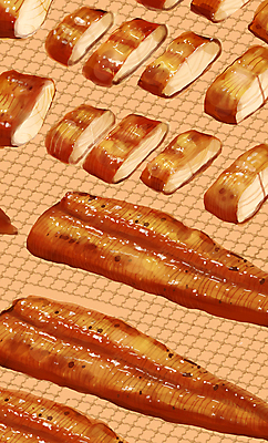 PSD 일러스트 단면 사람없음 주황색 그릴 장어 슬라이스 보양식 장어구이 몸보신 장어요리 국내일러스트 음식 컬러 주방용품 어류 생선요리 보신 파일형식