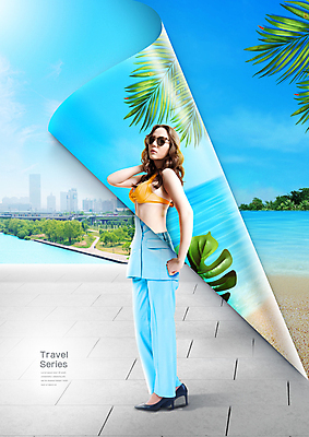 전신 PSD 편집이미지 여자 수영복 종이 하늘 한명 서기 정장 20대 성인 해변 여름 여름휴가 바캉스 선글라스 주먹 한국인 변화 야자수잎 넘기 성인여자한명만 이미지편집 1 옷 계절 안경 바다 컨셉 잎 모션 휴가 사람 동양인 청년 여자한명만 성인여자만 파일형식 여름_계절