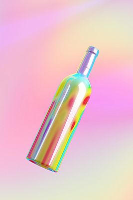 PSD 편집 편집이미지 사람없음 컬러풀 3D 와인병 디지털합성 오브젝트 홀로그램 편집소스 편집3D 컬러 병_용기 와인 파일형식