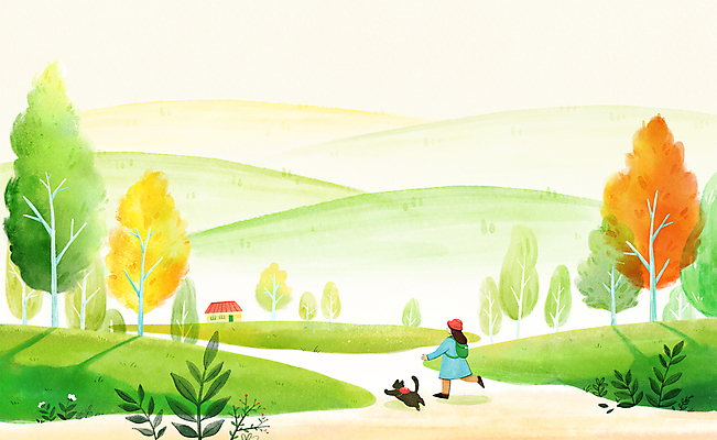 전신 PSD 나무 한마리 여자 꽃 백그라운드 가방 일러스트 붓터치 수채화 산 주택 한명 초원 성인 초록색 반려동물 걷기 가을풍경 고양이 감성 성인여자한명만 가을배경 국내일러스트 식물 동물 1 잡화 컬러 컨셉 포유류 모션 사람 풍경 건물 여자한명만 성인여자만 파일형식 가을_계절