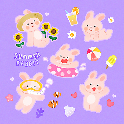 PSD 꽃 엎드리기 스티커 여러마리 일러스트 조개 해바라기 불가사리 앉기 사람없음 여름 세트 점프 보라색 턱괴기 하트 토끼 산호 오렌지주스 비치볼 토끼캐릭터 밀짚모자 튜브 막대아이스크림 흰동가리 국내일러스트 모양 식물 모자_잡화 계절 컬러 동물캐릭터 다수 공 포유류 모션 어패류 아이스크림 극피동물 바캉스용품 어류 반려동물 자포동물 과일주스 파일형식