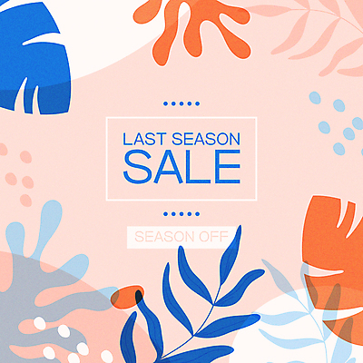 식물 분홍색 잎 일러스트 추상 프레임 사람없음 여름 파란색 세일 시즌오프 보테니컬아트 트로피컬아트 국내일러스트 AI파일 계절 컬러 무늬 그림 파일형식 벡터