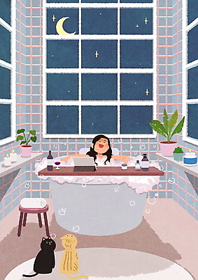 PSD 여자 별 화분 두마리 와인잔 의자 일러스트 창문 휴식 욕조 한명 상반신 성인 수건 태블릿 와인 고양이 거품 달 거품목욕 입욕제 성인여자한명만 반려묘 국내일러스트 자연요소 1 가구 컨셉 2 술잔 포유류 주류 사람 전자제품 스마트기기 반려동물 위생용품 목욕 여자한명만 성인여자만 파일형식