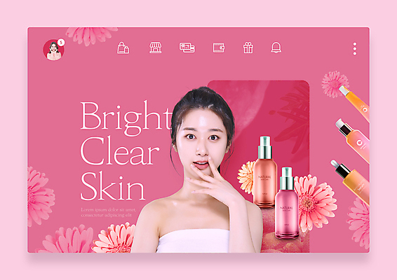 PSD 템플릿 여자 꽃 분홍색 웹템플릿 손짓 상반신 20대 성인 타이포그라피 두명 화장품 한국인 쇼핑몰 온라인쇼핑 UI 꽃받침 앰플 의료성형뷰티 성인여자만 이미지템플릿 식물 문자 컬러 모션 사람 동양인 청년 쇼핑 뷰티 온라인 여자만 성인만 파일형식