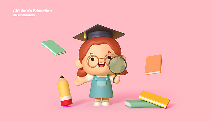 전신 PSD 편집 편집이미지 여학생 여자 교육 어린이 분홍색 학사모 돋보기 교육캐릭터 3D캐릭터 한명 서기 들기 소녀 책 연필 3D 관찰 디지털합성 소녀한명만 안경낌 편집소스 월간캐릭터 편집3D 캐릭터 모자_잡화 1 학생 안경 컬러 졸업 모션 학용품 사람 필기구 여자한명만 소녀만 파일형식