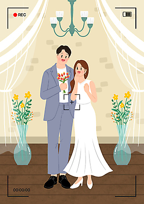 전신 PSD 부부 커플 드레스 여자 남자 꽃 부케 결혼 일러스트 스튜디오 웃음 들기 성인 두명 꽃병 사진촬영 커튼 추억 샹들리에 입가림 세미정장 신랑신부 성인만 웨딩촬영 국내일러스트 식물 옷 신부_웨딩 꽃다발 신랑 컨셉 관계 모션 조명 표정 사람 정장 이벤트 촬영 가림 기념사진 파일형식