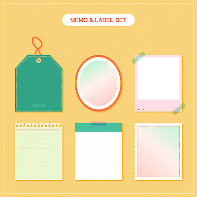 디자인 점선 일러스트 프레임 사람없음 초록색 세트 꼬리표 라벨 다이어리 메모지 심플 테이프 그라데이션 파스텔 메모노트 연분홍색 다꾸 국내일러스트 AI파일 선 분홍색 컬러 문구용품 학용품 사무용품 신조어 약어 파일형식 벡터