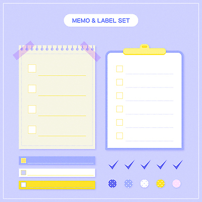 디자인 점선 스티커 일러스트 프레임 사람없음 세트 노란색 라벨 다이어리 보라색 줄무늬 메모지 원형 체크표시 심플 테이프 파스텔 메모노트 서류판 체크리스트 다꾸 국내일러스트 AI파일 도형 선 컬러 무늬 문구용품 학용품 사무용품 확인 신조어 약어 파일형식 벡터