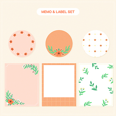 디자인 꽃 점선 줄기 스티커 잎 꽃무늬 패턴 일러스트 프레임 사람없음 세트 라벨 다이어리 주황색 메모지 원형 체크무늬 심플 파스텔 메모노트 다꾸 국내일러스트 AI파일 도형 식물 선 컬러 무늬 학용품 사무용품 신조어 약어 파일형식 벡터