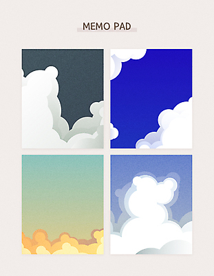 구름 일러스트 하늘 날씨 프레임 사람없음 연두색 파란색 세트 노란색 노을 다이어리 메모지 그라데이션 다꾸 국내일러스트 AI파일 자연요소 컬러 초록색 사무용품 신조어 약어 파일형식 벡터