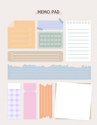 종이 패턴 일러스트 프레임 종류 사람없음 세트 다이어리 다양 메모지 체크무늬 스프링노트 찢어짐 줄노트 원고 원고지 다꾸 국내일러스트 AI파일 다수 무늬 모션 사무용품 공책 신조어 약어 파일형식 벡터