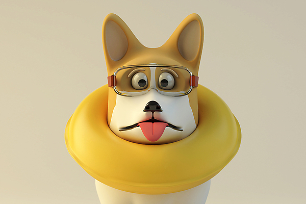 PSD 편집 편집이미지 한마리 반려견 3D캐릭터 사람없음 3D 강아지 물안경 디지털합성 메롱 개캐릭터 튜브 걸기 편집소스 편집3D 캐릭터 1 동물캐릭터 모션 반려동물 개 수영용품 파일형식