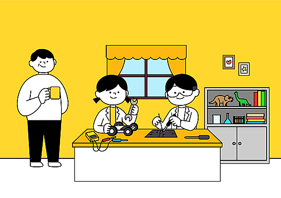 전신 여자 어린이교육 남자 어린이 일러스트 창문 가족 자동차 책장 들기 소녀 소년 상반신 성인 책 컵 세명 노란색 공구 커튼 로봇 책상 공룡 비커 만들기 삼각플라스크 과학교육 조립 땜질 홈스쿨링 언스쿨링 국내일러스트 AI파일 식기 교육 육상교통 컬러 과학 가구 관계 파충류 모션 실험기구 사람 도구 플라스크 홈스쿨 파일형식 벡터