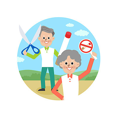 전신 여자 할아버지 노년 남자 할머니 일러스트 가위 담배 들기 상반신 두명 손들기 건강관리 팻말 금연 담배꽁초 노후건강 치매 흡연금지 노인만 치매예방 국내일러스트 AI파일 캠페인 모션 문구용품 프레임 건강 관리 사람 성인 노후 금지 질병 사회이슈 예방 성인만 파일형식 벡터