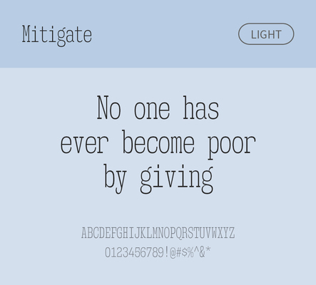 알파벳 영어 폰트 사람없음 OTF 라이트체 낱개폰트 설치폰트 디자인서체 영문폰트 Typodermic_서체 세리프체 mitigate_서체 문자 파일형식