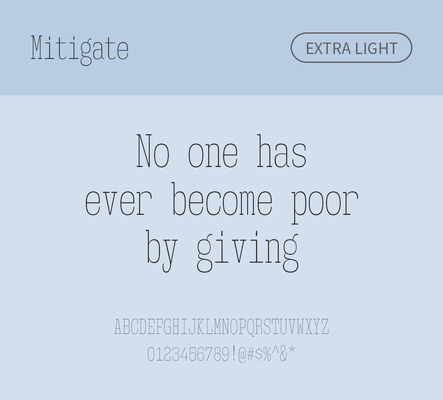 알파벳 영어 폰트 사람없음 OTF 라이트체 낱개폰트 설치폰트 디자인서체 영문폰트 Typodermic_서체 세리프체 mitigate_서체 문자 파일형식