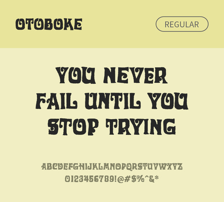 알파벳 영어 폰트 사람없음 OTF 레귤러체 낱개폰트 설치폰트 디자인서체 영문폰트 Typodermic_서체 otoboke_서체 문자 파일형식