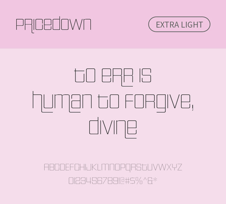 알파벳 영어 폰트 사람없음 OTF 라이트체 낱개폰트 설치폰트 디자인서체 영문폰트 Typodermic_서체 산세리프체 pricedown_서체 문자 파일형식