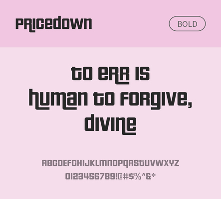 알파벳 영어 폰트 사람없음 OTF 볼드체 낱개폰트 설치폰트 디자인서체 영문폰트 Typodermic_서체 산세리프체 pricedown_서체 문자 파일형식