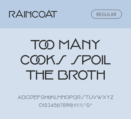 알파벳 영어 폰트 사람없음 OTF 레귤러체 낱개폰트 설치폰트 디자인서체 영문폰트 Typodermic_서체 산세리프체 raincoat_서체 문자 파일형식