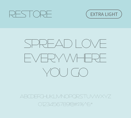 알파벳 영어 폰트 사람없음 OTF 라이트체 낱개폰트 설치폰트 디자인서체 영문폰트 Typodermic_서체 산세리프체 restore_서체 문자 파일형식