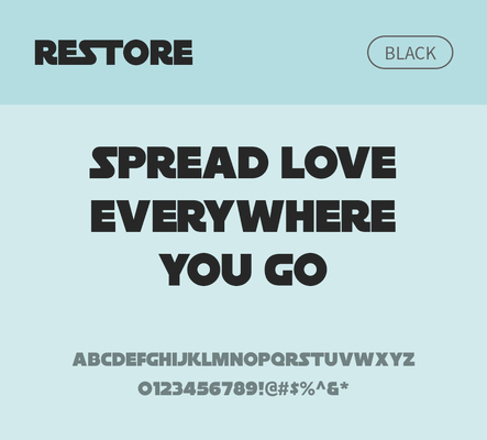 알파벳 영어 폰트 사람없음 OTF 낱개폰트 설치폰트 디자인서체 영문폰트 엑스트라볼드체 Typodermic_서체 산세리프체 restore_서체 문자 파일형식