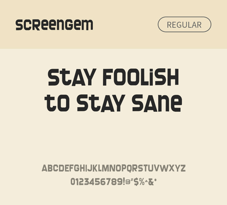 알파벳 영어 폰트 사람없음 OTF 레귤러체 낱개폰트 설치폰트 디자인서체 영문폰트 Typodermic_서체 screengem_서체 문자 파일형식