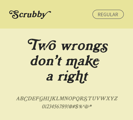 알파벳 영어 폰트 사람없음 OTF 레귤러체 낱개폰트 설치폰트 디자인서체 영문폰트 Typodermic_서체 세리프체 scrubby_서체 문자 파일형식