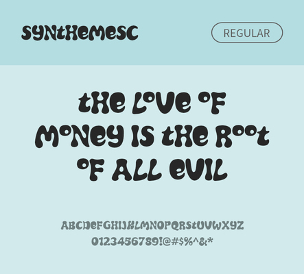 알파벳 영어 폰트 사람없음 OTF 레귤러체 낱개폰트 설치폰트 디자인서체 영문폰트 Typodermic_서체 synthemesc_서체 문자 파일형식