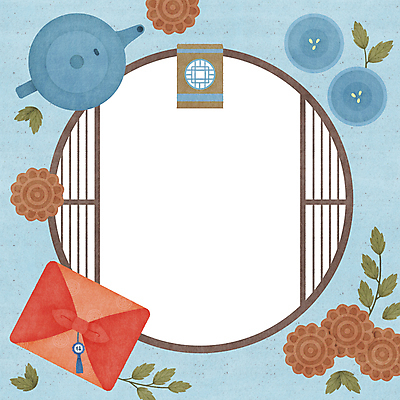 PSD 전통 명절 하늘색 잎 일러스트 프레임 사람없음 추석 보자기 차 찻잔 다기 찻주전자 보따리 노리개 전통문 약과 수정과 전통다과 프레임일러스트 전통프레임 국내일러스트 식물 기념일 음료 주전자 잔 전통소품 파란색 문 전통음식 전통차 다도 다과 파일형식 천_직물