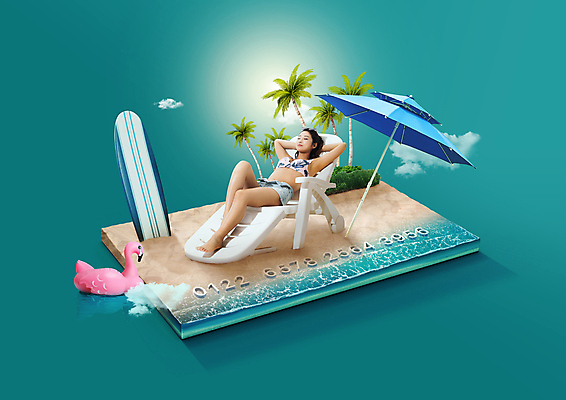 전신 PSD 구름 편집이미지 여자 바다 해외여행 한명 성인 해변 30대 여름휴가 바캉스 비키니 야자수 눕기 한국인 파라솔 서핑보드 신용카드 선베드 청록색 성인여자한명만 플라밍고튜브 이미지편집 자연요소 나무 1 해외 수영복 컬러 여행 의자 모션 휴가 사람 동양인 장년 금융 보드_스포츠 튜브 여자한명만 성인여자만 파일형식 여름_계절