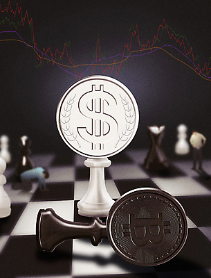 전신 PSD 남자 일러스트 그래프 경고 성인 두명 금융 경제 달러 검은색 경쟁 우승 체스말 좌절 하락 투자 패배 체스판 경제불황 손실 위기 투자자 성인남자만 가상화폐 쓰러짐 폭락 국내일러스트 감정 컬러 컨셉 돈 비즈니스 모션 사람 최고 말_게임 체스 불황 남자만 성인만 파일형식