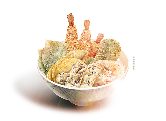 PSD 그릇 일러스트 요리 사람없음 식사 메뉴 덮밥 새우튀김 고구마튀김 군만두 김말이 깻잎튀김 모듬튀김 튀김덮밥 국내일러스트 식기 음식 새우 튀김 만두 파일형식