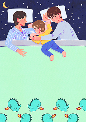 전신 PSD 여자 남자 아들 어린이 엎드리기 일러스트 가족 베개 엄마 소년 상반신 성인 세명 눕기 이불 아빠 야간 남색 공룡캐릭터 민트색 카피스페이스 국내일러스트 일러캐릭터 수면_잠 자연요소 캐릭터 컬러 관계 침구 모션 사람 공백 잠 공룡 파일형식
